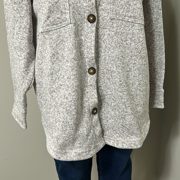 Madewell (Re)sourced Sweater Fleece Shirt Jacket Pale Thistle Pink Sz S NEW - Picture 5 of 13